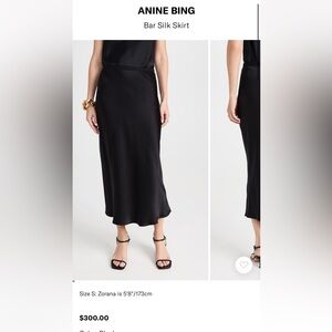Anine Bing Black slip skirt
